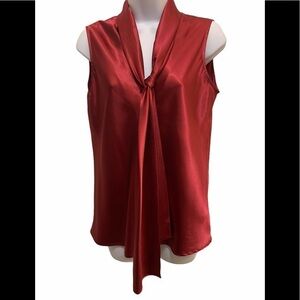 9 & Co Burgundy Front Tie Top Size M